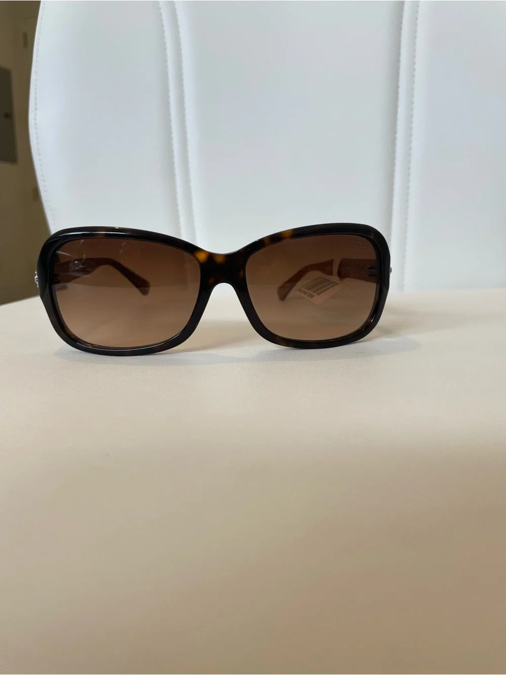 Coach Oversized Tortoiseshell Sunglasses with Brown Gradient Lenses
